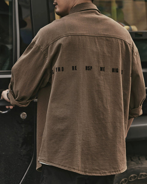 【OUTLET/即納】Retro Japanese Workwear Oversized Shirt P1333